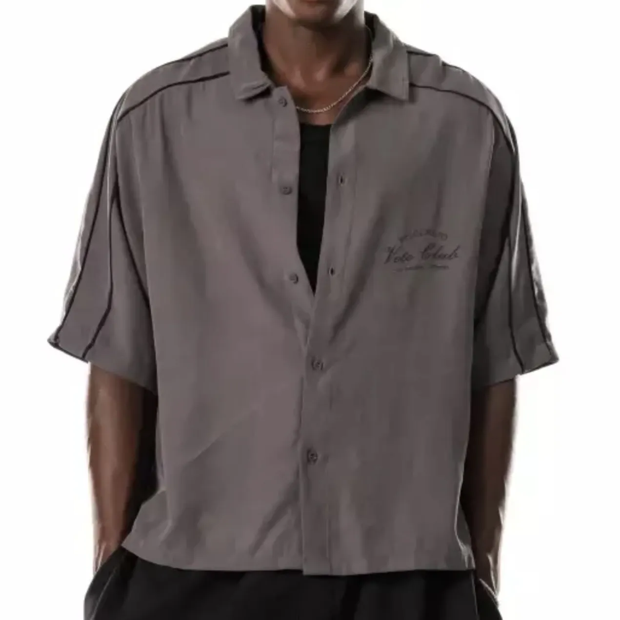 Camisa Malven Boxy fit gris