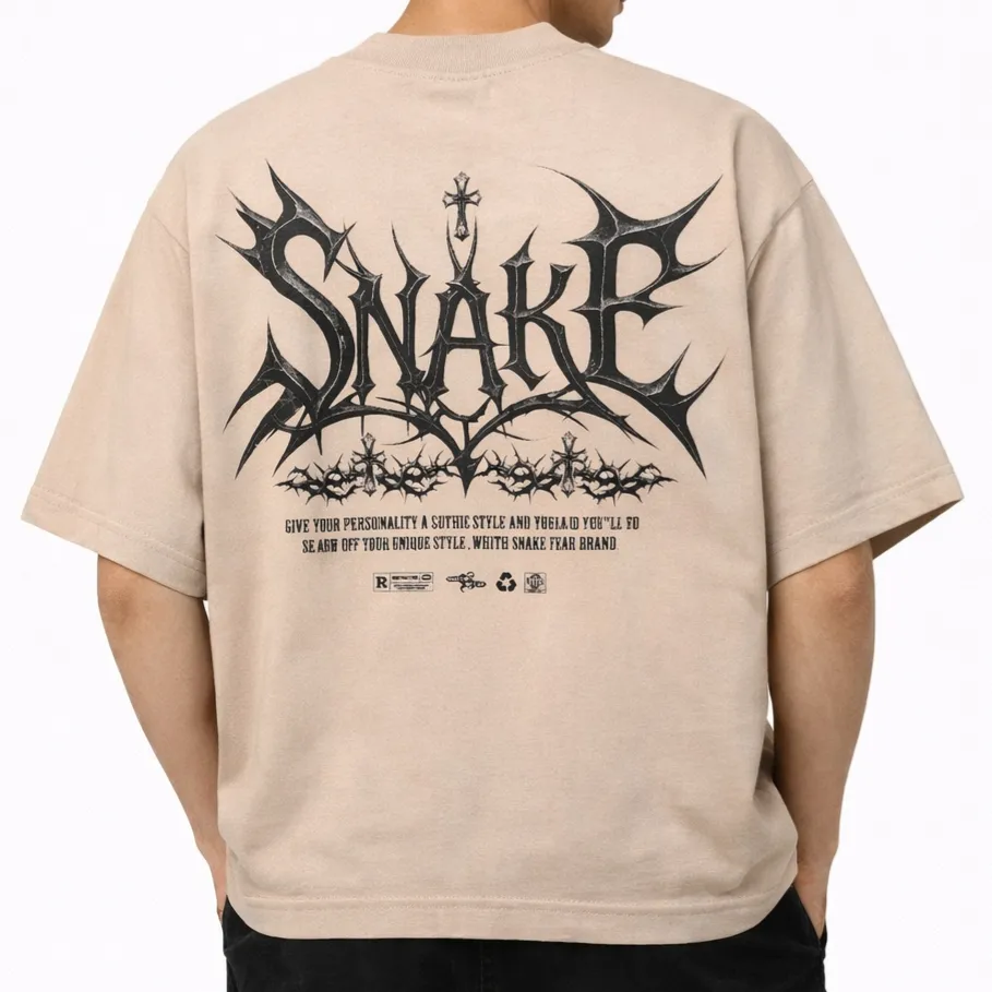 Boxy fit Snake beige