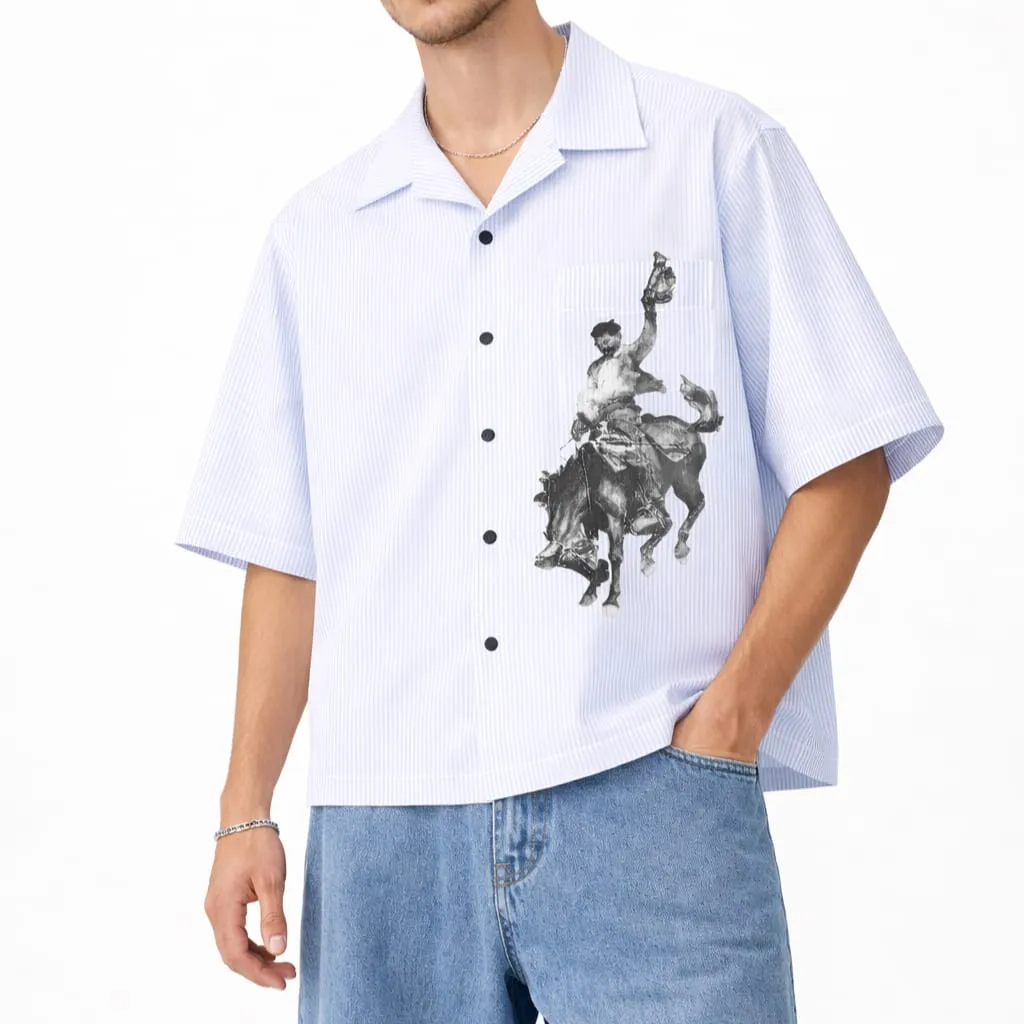 camisa  boxy a rayas