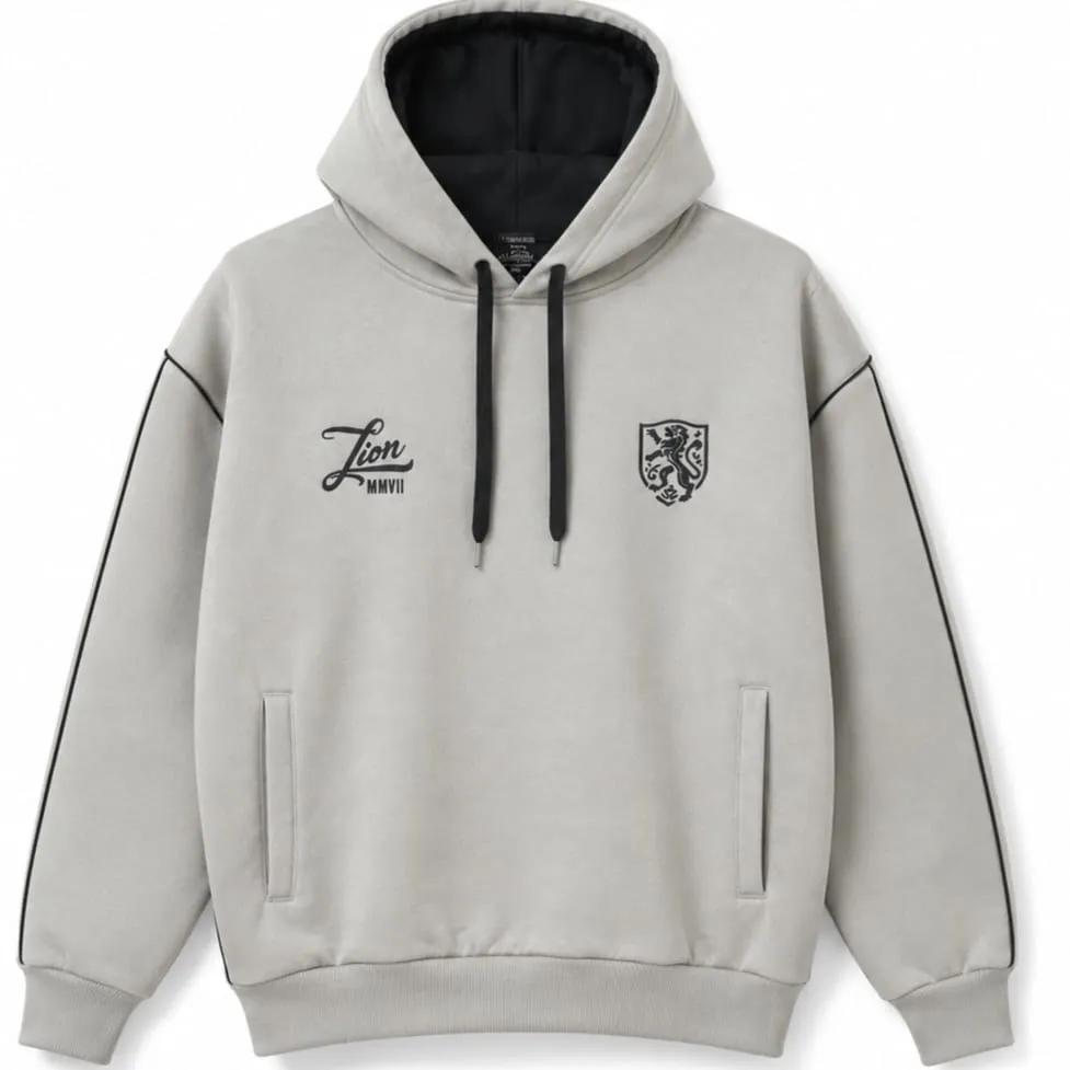 buzo lion gris perla