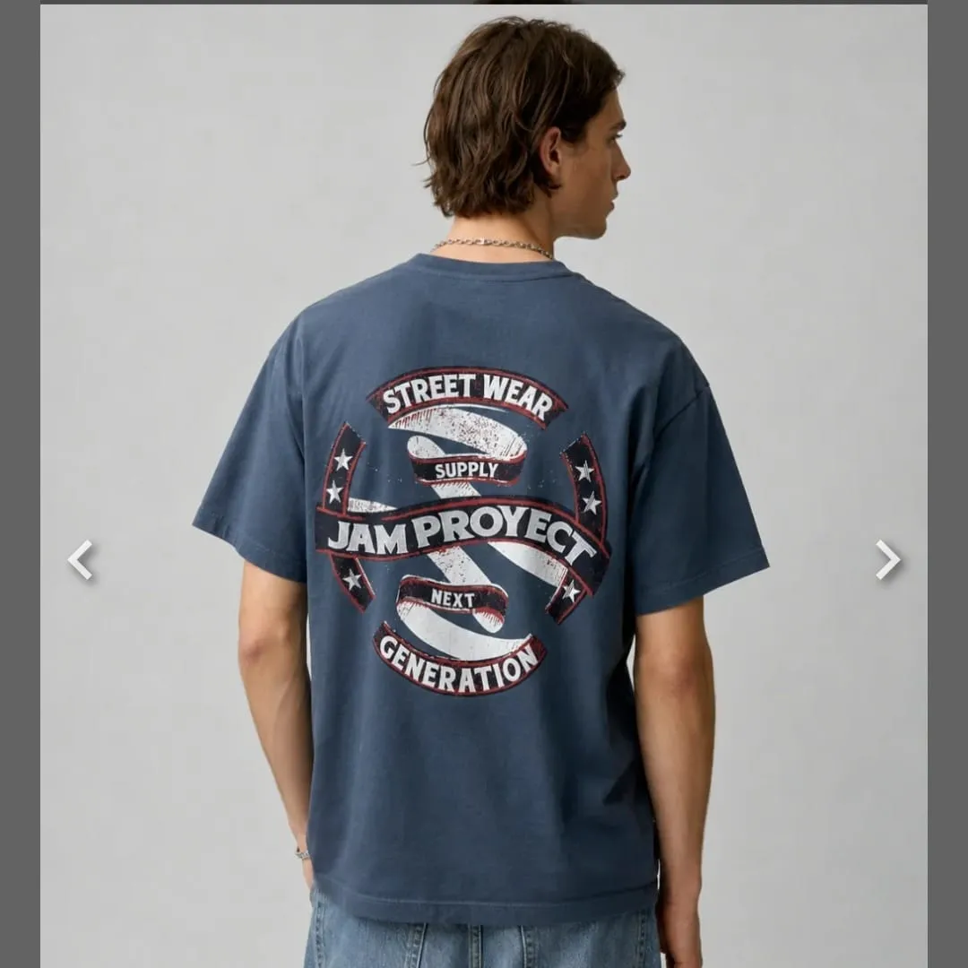 remera gris topo doble estampa