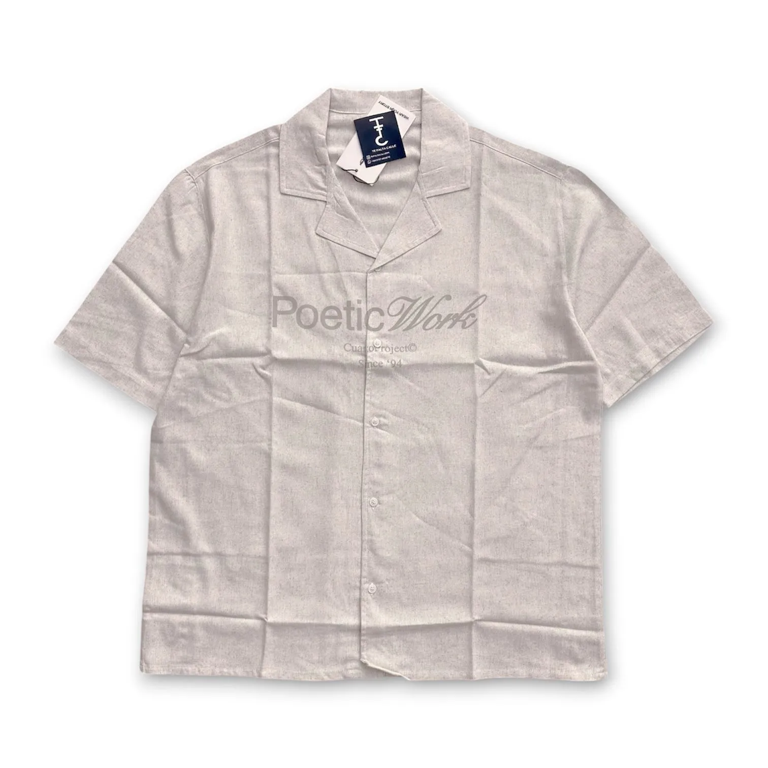 camisa lino poetic natural / beige