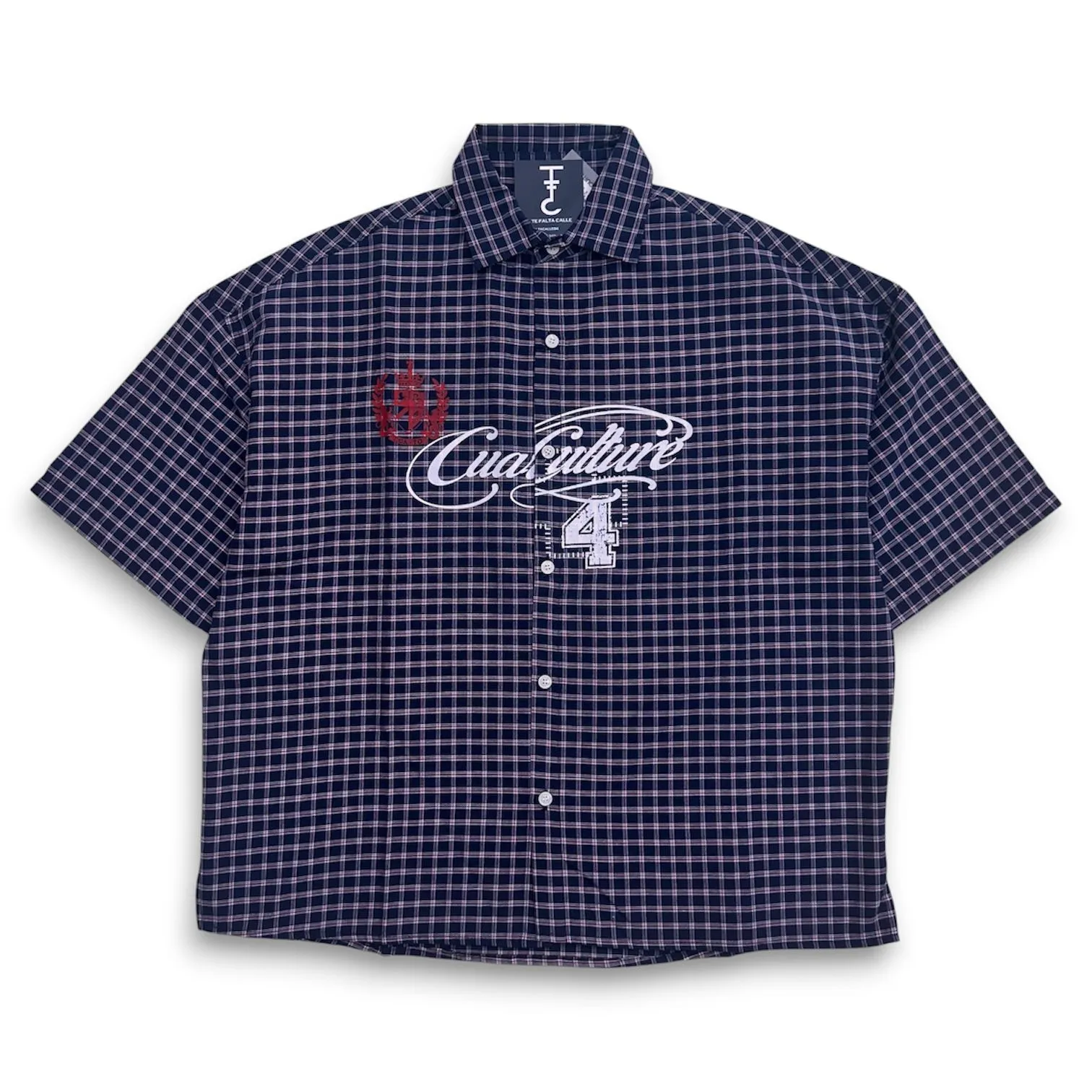 camisa azul xadrez