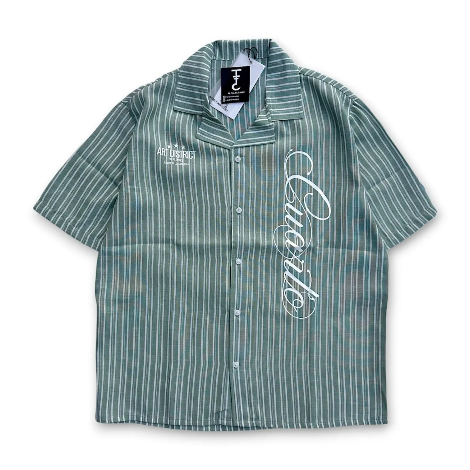 camisa amalfi rayas verde oliva claro