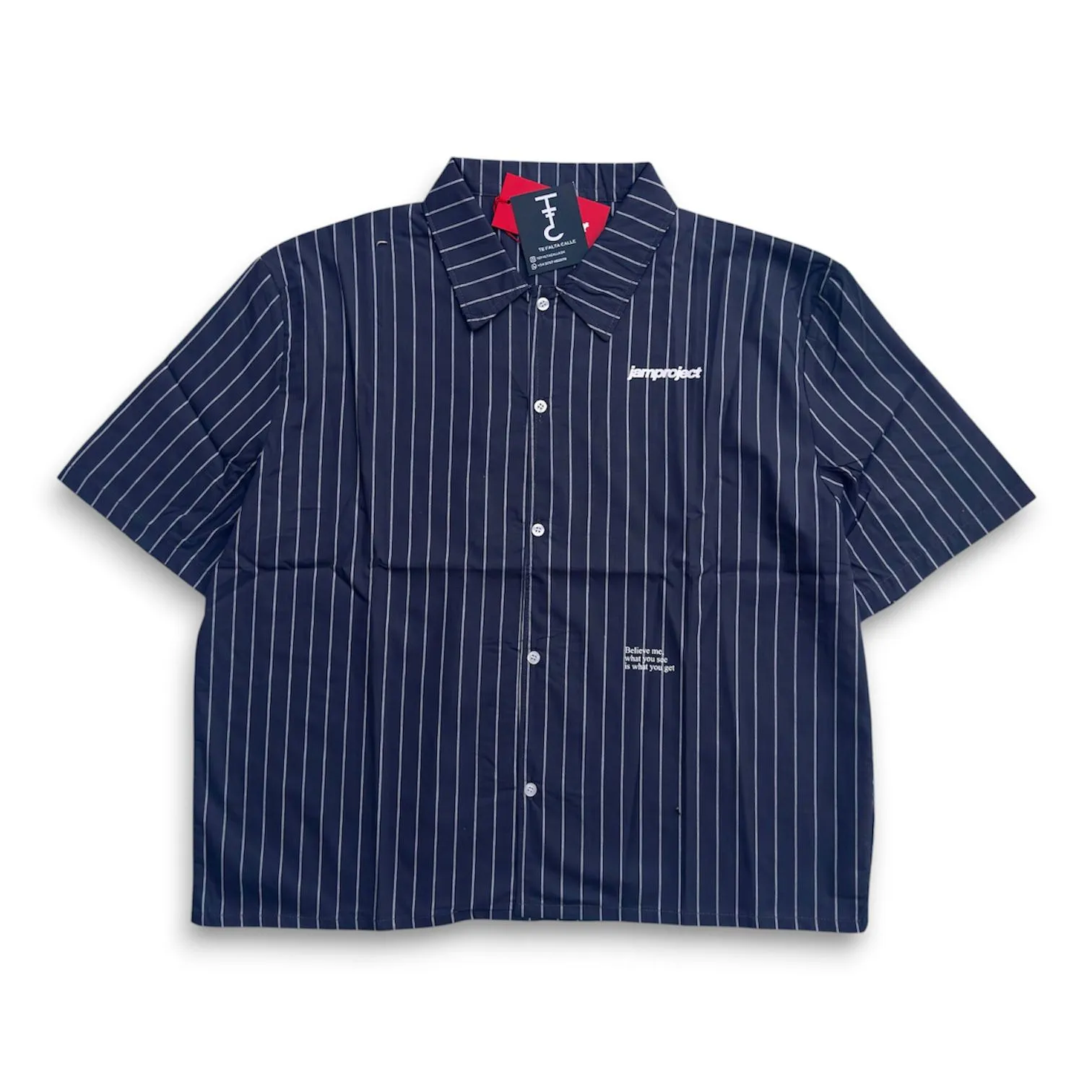 camisa a rayas gris